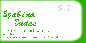 szabina dudas business card